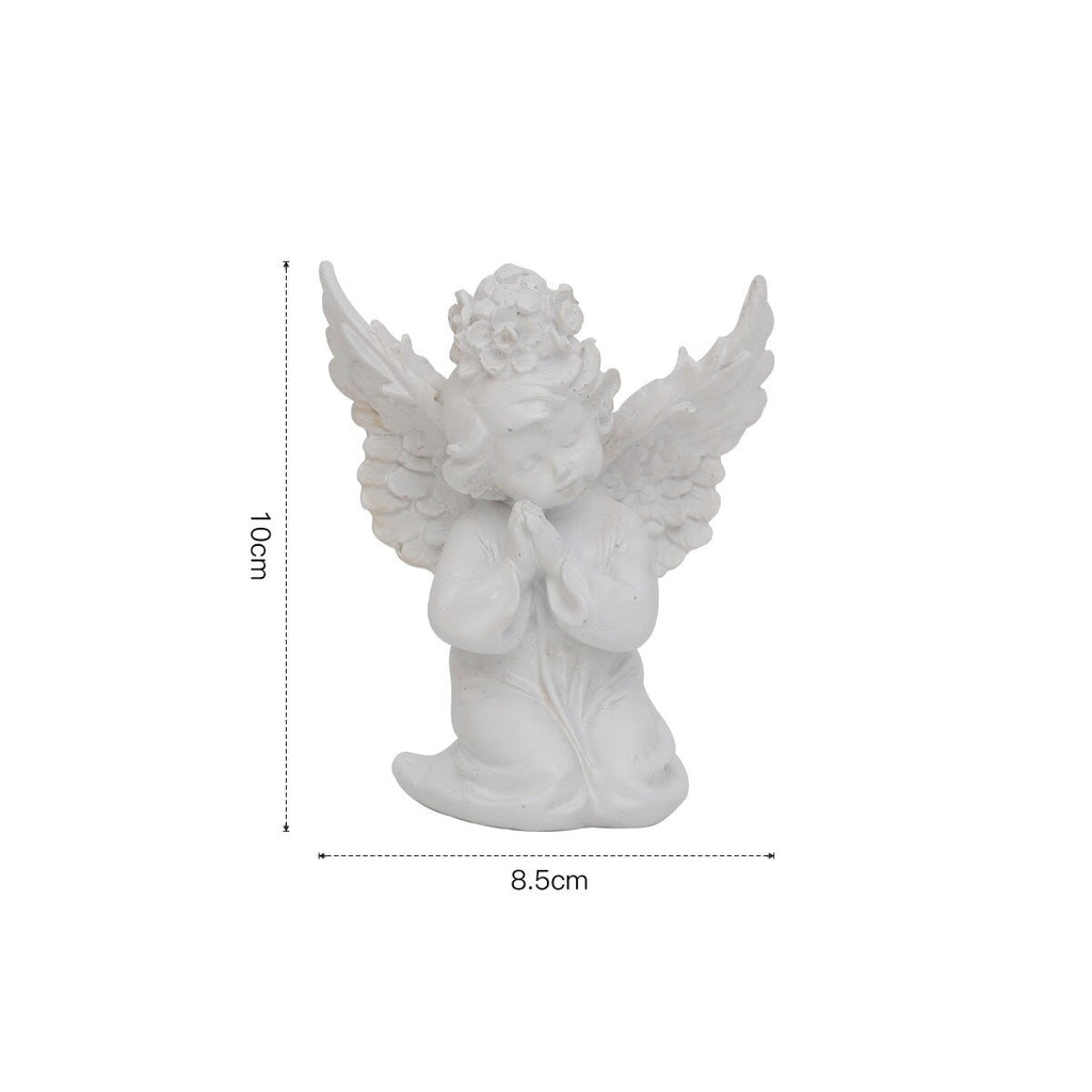 Prayer Angel Art Sculpture Resin Statues Crafts Unique Winged Angel Statue Candle Holders for Living Room Home Ornaments Gift