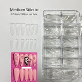 120pcs/box Instant Soft Gel Nail Tips Sculpted Coffin Stiletto Full Cover Press On Nail Tips Soak Off Salon Custom Nails