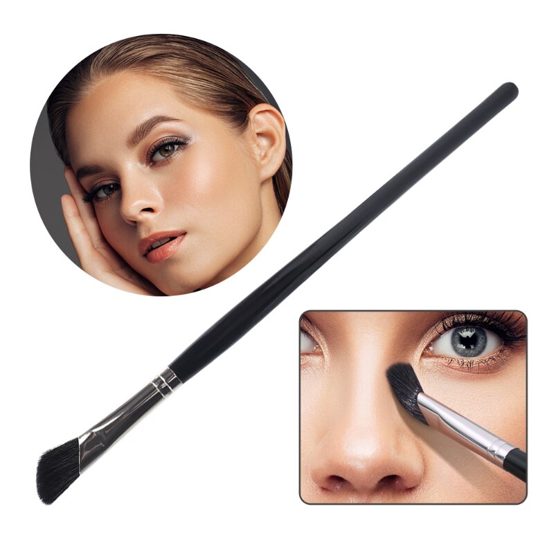 Xpoko Professional Eyebrow Eyeliner Brushes Soft Flat Angled Fan Shape Nose Contour Eyes Facial Makeup Brush  Beauty Cosmetics Tools