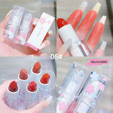 Xpoko Matte Lipstick Velvet Retro Summer Lip Gloss Flowers Transparent Small Ice Cubes Lasting Non-Stick Cup Lips Tinted Solid Pigment