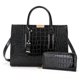 Back to School Patent Leather Handbags For Women 2022 Alligator Patterrn Designer Female Shoulder Crossbody Bag Ladies Formal Dinner Sac