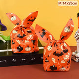 Xpoko 25/50Pcs Halloween Candy Bags Pumpkin Bat Snack Biscuit Gift Bag Trick Or Treat Kids Favors Halloween Party Decoration Supplies