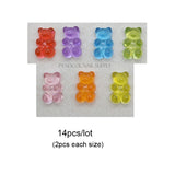 Kawaii Nail Art Cute Bear Resin 3D Nail Charms Glitter Rhinestones Decoration Manicure Accessories