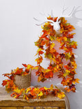 Xpoko 175Cm Autumn Decoration Artificial Maple Leaves Garland Vine Thanksgiving Halloween Garden For Wedding Party Home Fall Decor
