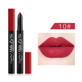 Xpoko 12 Colors Matte Lipstick Pen Waterproof Long-lasting Contouring Brown Red Nude Outline Lip Shape Lip Liner Non-stick Cup Makeup