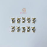 Kawaii Nail Art Cute Bear Resin 3D Nail Charms Glitter Rhinestones Decoration Manicure Accessories