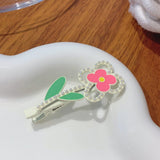 Xpoko Barbie aesthetic Back to school 2023 Korean New Charm Little Flowers Hairpin Exquisite Sweet Cute Rose Alligator Clips Y2k Hair Accessories for Girl Headdress