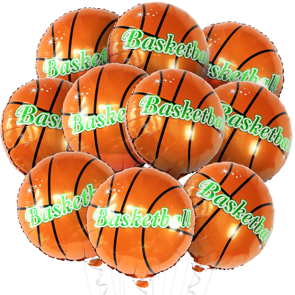10 Pack 18 Inch Football Basketball Foil Balloons Toy Sports Themed Party Boys Girls Birthday Kids Bath Graduation Decorations