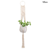 Xpoko Macrame Handmade Plant Hanger Baskets Flower Pots Holder Balcony Hanging Decoration Knotted Lifting Rope Home Garden Supplies