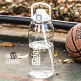 back to school 1/2/3 Liter Big Motivational Water Bottle Gourd with Straw Clear Portable Drinking Bottles Tritan BPA Free Sport water jug cup