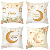 Xpoko 2023 Eid Mubarak Pillowcase Decor for Home Sofa Cushion Cover Islamic Ramadan Kareem Decoration Mosque Muslim Pillow Cover Gifts