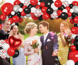 120Pcs Black Red White Silver Confetti Balloons Garland Arch Set BBQ Casino Poker Baby Shower Wedding Birthday Party Decorations