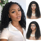 Darker Brown Colored Synthetic Machine Hair Wigs For Black Women Kinky Curly 18inch Medium Length Side Part Soft Wig