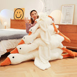 back to school 50-190cm Cute Big White Goose Plush Toy Kawaii Huge Duck Sleep Pillow Cushion Soft Stuffed Animal Doll Birthday Gift for Girl