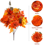 Xpoko Autumn Flowers Artificial Bouquet Fake Silk Sunflower Party Highquality Decoration For Outside Garden Fall Wedding Decor Home