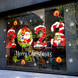 Xpoko Christmas Window Stickers Santa Claus Snowflake DIY Wall Decal 2023 Christmas Decorations For Home New Year Ornaments Gift 2023