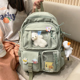 back to school New Korean Large Capacity Backpacks Women Kawaii High Students School Bag For Teenager Girls Sweet Waterproof School Travel Bags