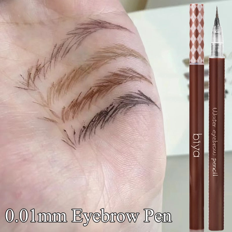 Xpoko 0.01mm Ultra Fine Eyebrow Pencil Sweat-proof Liquid Eyebrow Eeyeliner Lying Silkworm Pen Lasting Waterproof Makeup Eye Cosmetics