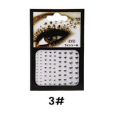 Xpoko 6 Colors Tattoo Sticker Glitter Diamond Makeup Eyeliner Eyeshadow Face Rhinestone Sticker Jewelry Eyes Makeup Crystal Stickers