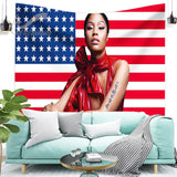 Nicki Minaj Tapestry Rap Sexy USA Flag Music Singer Muisc Wall Decorations Tapestry Wall Hanging bedroom Carpet Bed Sheets Home