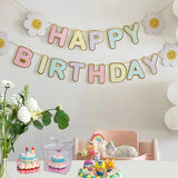 Korean Little Daisy Birthday Banner Ins Flower Banner Happy Birthday Banners Party Decorations for Girl Children Photo Decor 생일