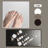 Back to school J81-120 Oni Nail French Wear Manicure Toenail Patch Finished False Nail Nail Patch Detachable A Box of 24 Pieces Gift Kit