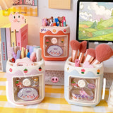 Back to school 1PC Kawaii Pen Pencil Holder Brush Storage Container Desk Organizer Multifunction Desktop Organizer Stationery Office Supplies