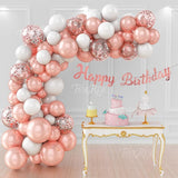 Xpoko Rose Gold Balloon Arch Garland Kit Clear Premium Latex Balloons Wedding Bridal Baby Shower Birthday Bachelorett Party Decoration