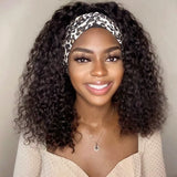 Darker Brown Colored Synthetic Machine Hair Wigs For Black Women Kinky Curly 18inch Medium Length Side Part Soft Wig