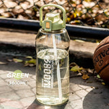 back to school 1/2/3 Liter Big Motivational Water Bottle Gourd with Straw Clear Portable Drinking Bottles Tritan BPA Free Sport water jug cup