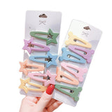 Back to school guide 6Pcs/Set Hairgrip Candy Color Matte Hair Clip Rabbit Ears Oval Triangle Hairpins Women Girls Hair Accessories Geometric Barrette