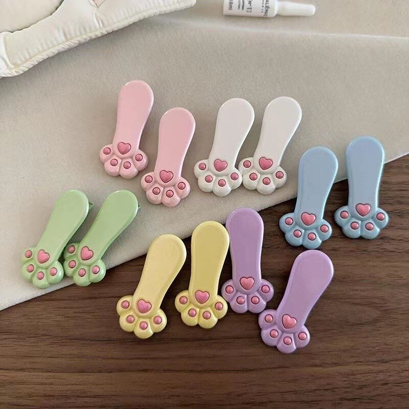Xpoko Barbie aesthetic Back to school  Japanese New Cute Cat Paws Hairpin 2023 Summer Fashion Bobby Pin Charm  Alligator Clips Hair Accessories for Women Kids Headwear