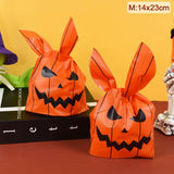 Xpoko 25/50Pcs Halloween Candy Bags Pumpkin Bat Snack Biscuit Gift Bag Trick Or Treat Kids Favors Halloween Party Decoration Supplies