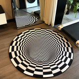 Bubble Kiss 3D Vortex Design Round Carpet Floor Rugs For Living Room Bedroom Kid Room  Illusion Round Area Trap Rugs Mat Decor