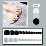 Back to school J81-120 Oni Nail French Wear Manicure Toenail Patch Finished False Nail Nail Patch Detachable A Box of 24 Pieces Gift Kit