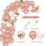 Xpoko Rose Gold Balloon Arch Garland Kit Clear Premium Latex Balloons Wedding Bridal Baby Shower Birthday Bachelorett Party Decoration