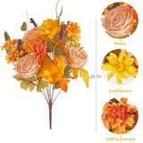Xpoko Autumn Flowers Artificial Bouquet Fake Silk Sunflower Party Highquality Decoration For Outside Garden Fall Wedding Decor Home