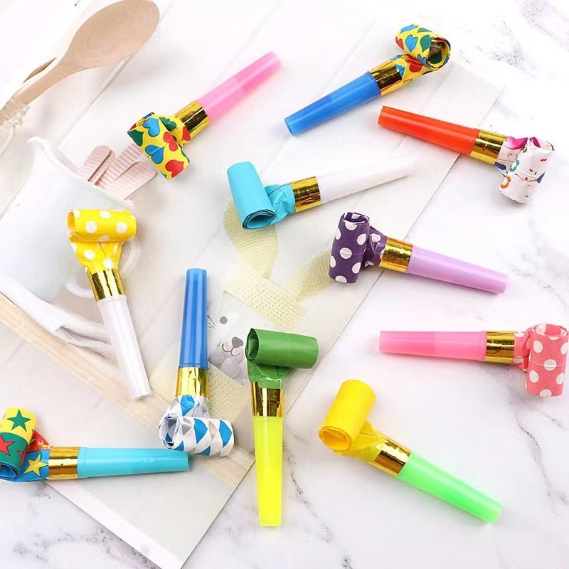 Xpoko 5 PCS Funny Party Blowouts Whistles Kids Birthday Party New Year Gift Supplies Noice Maker Toys Holiday Gift