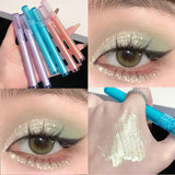 Xpoko Back to School Pearlescent Liquid Eyeshadow Highlighter 3 Colors Glitter Waterproof Long-Lasting Sequins Lying Silkworm Eye Shadow Party Makeup