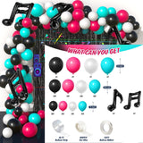Xpoko 1 Set Music Party Rose Red Black Syllable 4D Aluminum Die Balloon Garland Arch Kit Baby Shower Birthday Decoration Background