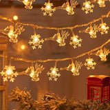 Xpoko 1.5M/3M Snowflake LED String Lights Fairy Lights Festoon Led Light Battery Operated Garland New Year 2024 Christmas Decoration