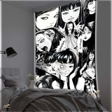 Horror Japan Style Tapestry Black  Anime Art Printing Tapestry Gift Living Room Decor Wall Hanging Decoration Household