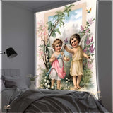 Baby Angel Tapestry Cute Kids Flower Home Decoration Gift Souvenier Cupid Wall Art for Bedroom Living Room Dropshipping