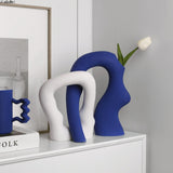 Special-shaped vases, ceramics, living room wine cabinet decoration, Klein blue and white creative ornaments