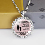 fathers day gifts from daughter Rhinestone Necklace Father's Day Gift To My Dad Love Quote Glass Cabochon Pendant Father Daughter Jewelry