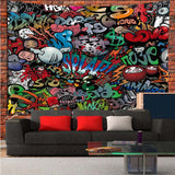 Trippy Graffiti Tapestry Hip Hop Hippie Art Wall Hanging Theme Party Decorative Background Tapestry Cool Decor