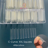 500pcs/box XXL Straight Square Extra Long Acrylic Nail Tips No C Curve Half Cover Artificial False Tip Nails Tool