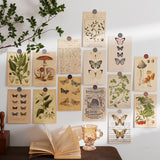 Xpoko home decor room decor bedroom decor office decor Butterflies & Mushrooms Cottagecore Aesthetic Postcards 30pcs