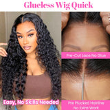 Xpoko Air Wig Upgrade Glueless Breathable Cap Human Hair Wigs For Women Brazilian Water Wave 5x5 HD Pre Cut Lace Closure Wigs