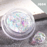 Xpoko 1 Box Pearl Nail Glitter Powder Neon Shimmer Mirror Mermaid Dipping White Purple Nail Chrome Pigment Dust Polish Decor GLB01-07